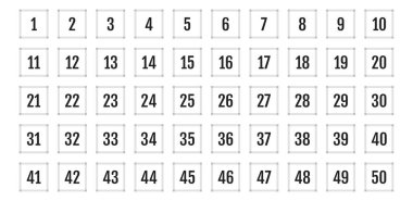 Üzerinde numaralar olan düğmeler. vektör illüstrasyonu