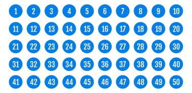 Üzerinde numaralar olan düğmeler. vektör illüstrasyonu