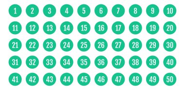 Üzerinde numaralar olan düğmeler. vektör illüstrasyonu