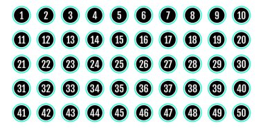 Üzerinde numaralar olan düğmeler. vektör illüstrasyonu