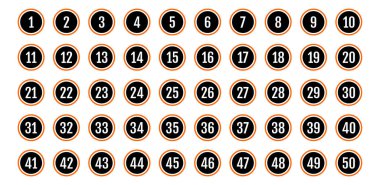 Üzerinde numaralar olan düğmeler. vektör illüstrasyonu