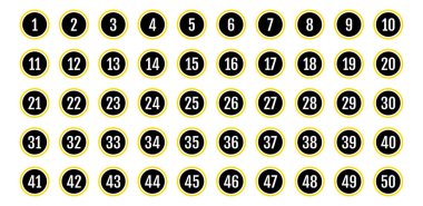 Üzerinde numaralar olan düğmeler. vektör illüstrasyonu