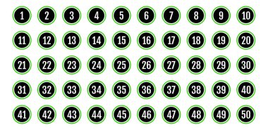 Üzerinde numaralar olan düğmeler. vektör illüstrasyonu