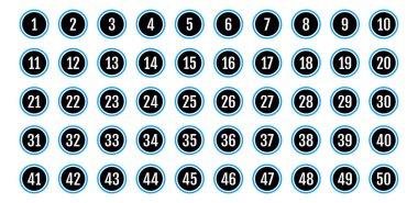 Üzerinde numaralar olan düğmeler. vektör illüstrasyonu