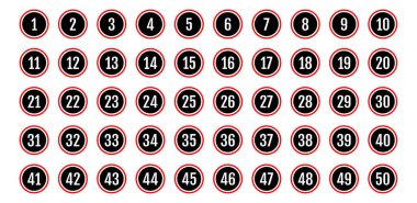 Üzerinde numaralar olan düğmeler. vektör illüstrasyonu