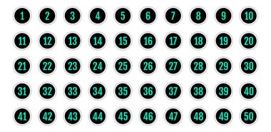 Üzerinde numaralar olan düğmeler. vektör illüstrasyonu