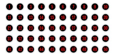 Üzerinde numaralar olan düğmeler. vektör illüstrasyonu