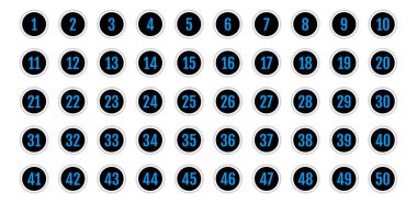 Üzerinde numaralar olan düğmeler. vektör illüstrasyonu