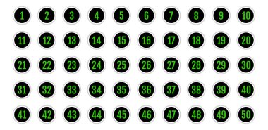 Üzerinde numaralar olan düğmeler. vektör illüstrasyonu