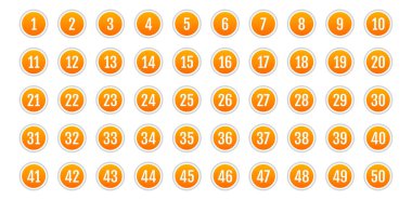 Üzerinde numaralar olan düğmeler. vektör illüstrasyonu