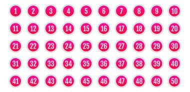 Üzerinde numaralar olan düğmeler. vektör illüstrasyonu