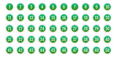 Üzerinde numaralar olan düğmeler. vektör illüstrasyonu