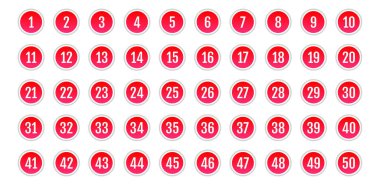 Üzerinde numaralar olan düğmeler. vektör illüstrasyonu