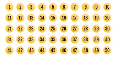 Üzerinde numaralar olan düğmeler. vektör illüstrasyonu