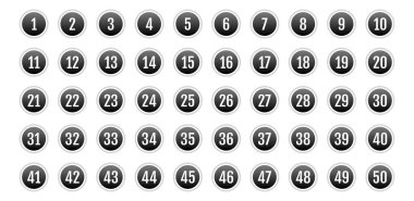 Üzerinde numaralar olan düğmeler. vektör illüstrasyonu