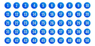 Üzerinde numaralar olan düğmeler. vektör illüstrasyonu