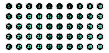 Üzerinde numaralar olan düğmeler. vektör illüstrasyonu