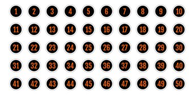 Üzerinde numaralar olan düğmeler. vektör illüstrasyonu