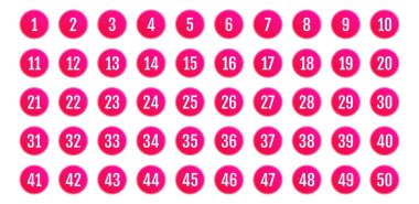 Üzerinde numaralar olan düğmeler. vektör illüstrasyonu