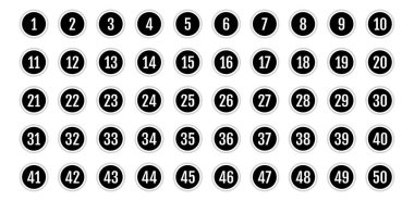 Üzerinde numaralar olan düğmeler. vektör illüstrasyonu