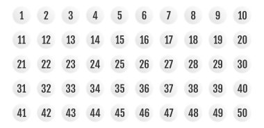 Üzerinde numaralar olan düğmeler. vektör illüstrasyonu