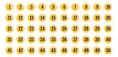 Üzerinde numaralar olan düğmeler. vektör illüstrasyonu