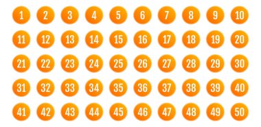 Üzerinde numaralar olan düğmeler. vektör illüstrasyonu