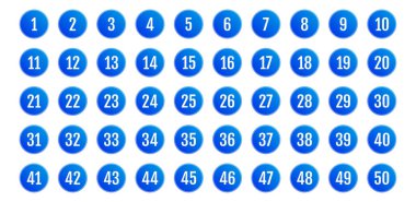 Üzerinde numaralar olan düğmeler. vektör illüstrasyonu