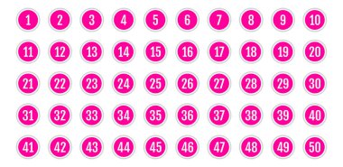 Üzerinde numaralar olan düğmeler. vektör illüstrasyonu