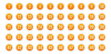 Üzerinde numaralar olan düğmeler. vektör illüstrasyonu