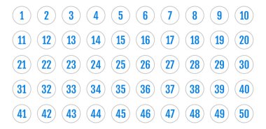 Üzerinde numaralar olan düğmeler. vektör illüstrasyonu