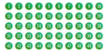 Üzerinde numaralar olan düğmeler. vektör illüstrasyonu