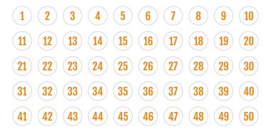 Üzerinde numaralar olan düğmeler. vektör illüstrasyonu