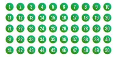 Üzerinde numaralar olan düğmeler. vektör illüstrasyonu