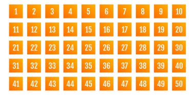 Üzerinde numaralar olan düğmeler. vektör illüstrasyonu