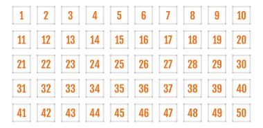 Üzerinde numaralar olan düğmeler. vektör illüstrasyonu