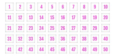 Üzerinde numaralar olan düğmeler. vektör illüstrasyonu