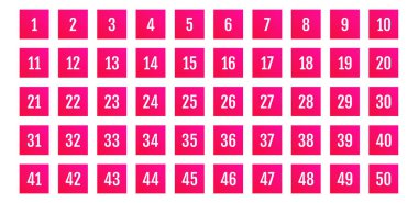 Üzerinde numaralar olan düğmeler. vektör illüstrasyonu