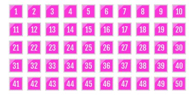 Üzerinde numaralar olan düğmeler. vektör illüstrasyonu