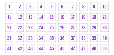 Üzerinde numaralar olan düğmeler. vektör illüstrasyonu
