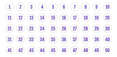 Üzerinde numaralar olan düğmeler. vektör illüstrasyonu