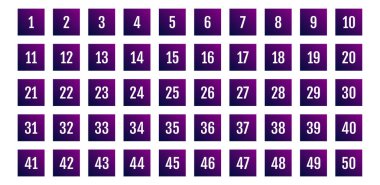 Üzerinde numaralar olan düğmeler. vektör illüstrasyonu