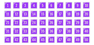 Üzerinde numaralar olan düğmeler. vektör illüstrasyonu