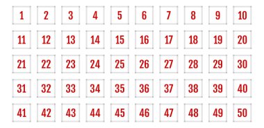 Üzerinde numaralar olan düğmeler. vektör illüstrasyonu