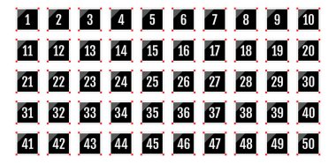 Üzerinde numaralar olan düğmeler. vektör illüstrasyonu