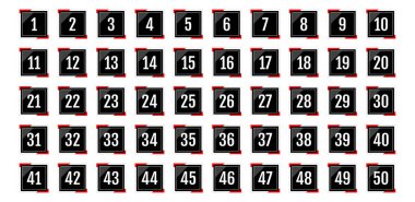 Üzerinde numaralar olan düğmeler. vektör illüstrasyonu