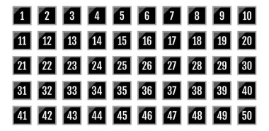 Üzerinde numaralar olan düğmeler. vektör illüstrasyonu