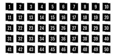 Üzerinde numaralar olan düğmeler. vektör illüstrasyonu