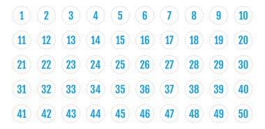 Üzerinde numaralar olan düğmeler. vektör illüstrasyonu