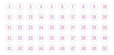 Üzerinde numaralar olan düğmeler. vektör illüstrasyonu